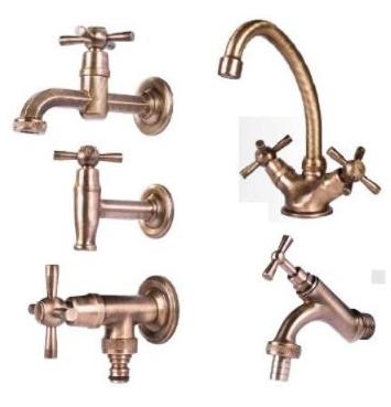 Sink mixer tap for hot and cold water with cross handles