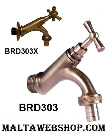 Traditional wall mounted water taps in brass in Malta - MaltaWebShop.com