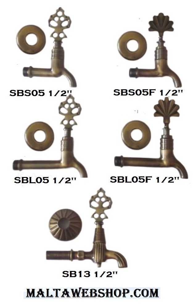 Decorative bathroom faucets in brass and pewter finish - Malta - MaltaWebShop.Com