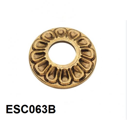 Small rosette in brass for wall mounted taps in Malta