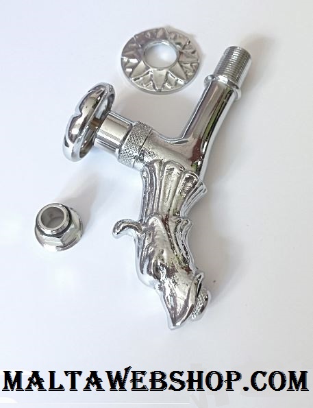 Ornated chrome plated water tap for bathroom in Malta