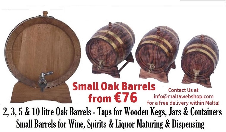 Small wine barrelsin Malta
