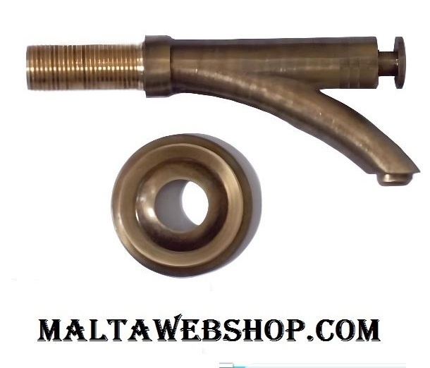 Wall mounted self-closing water tap in bronze finish in Malta