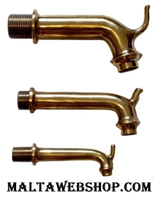 Wall mounted water fountain spout with backplate in brass in Malta