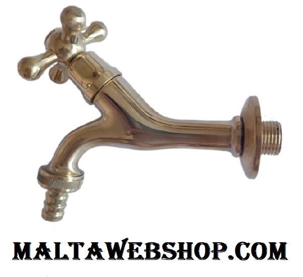 Wall mounted gardening water tap with backplate in classic design in Malta