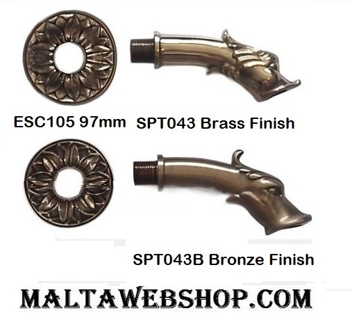 Wall-mount swan inspired water spout for water feature from Malta