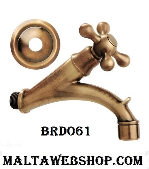 Wall mount garden tap in bronze finish in Malta