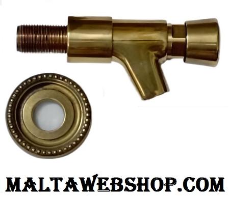 Wall mounted push-button water tap with timer in brass in Malta